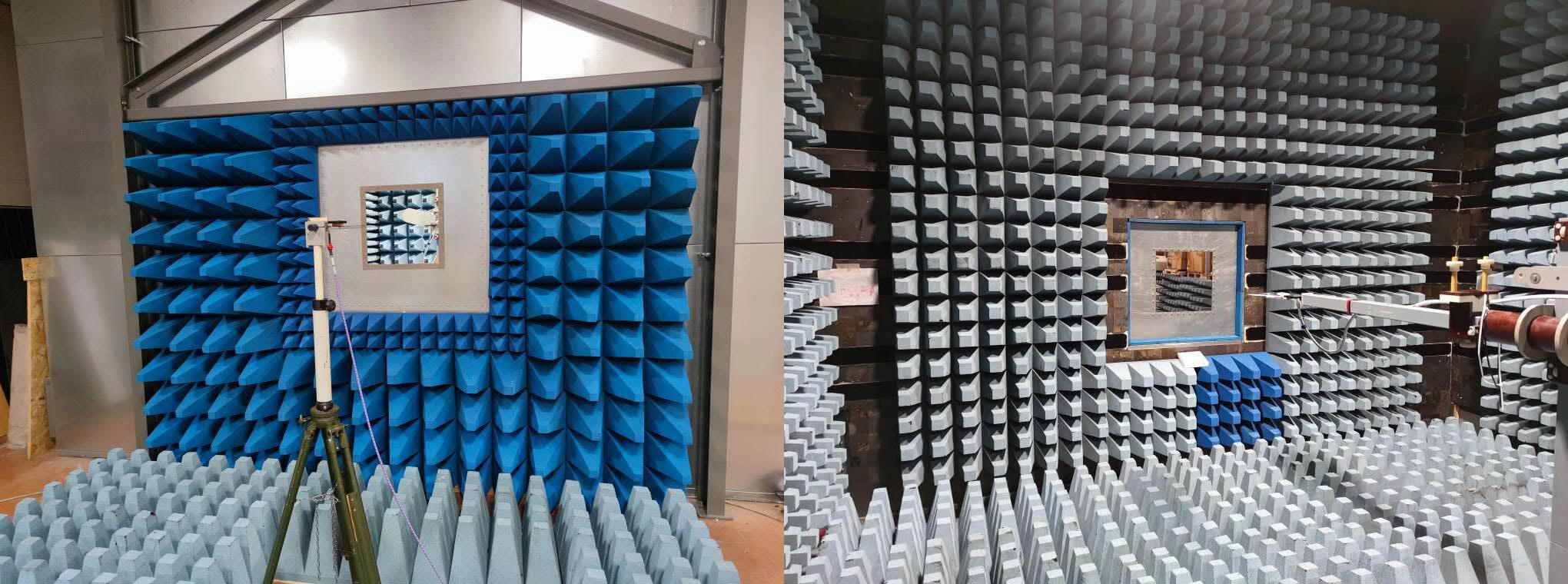 Reference setup for EMI shielding effectiveness test in horizontal polarization